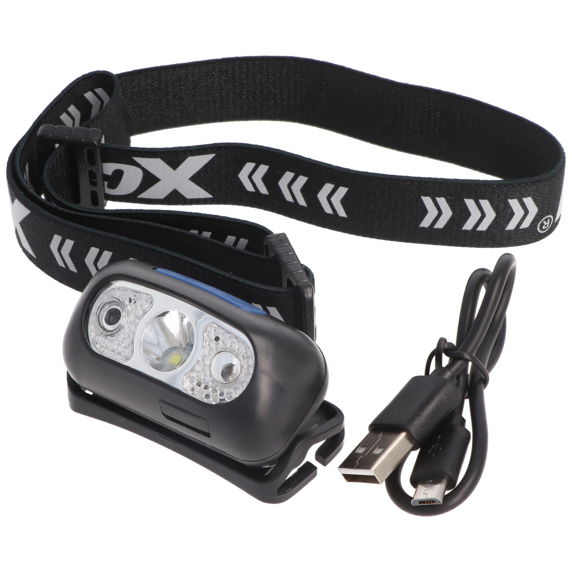 Lampe frontale à capteur LED H230 avec bandeau réfléchissant et détecteur de mouvement