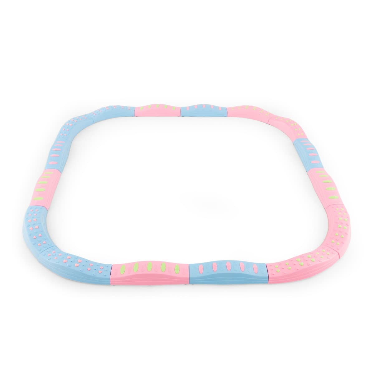 Costway20 Pièces Poutre d'Équilibre Empilable Enfants avec Patin Antidérapant Tremplins d'Équilibre avec Connexion Ferme Amovible Charge 80kg Rose